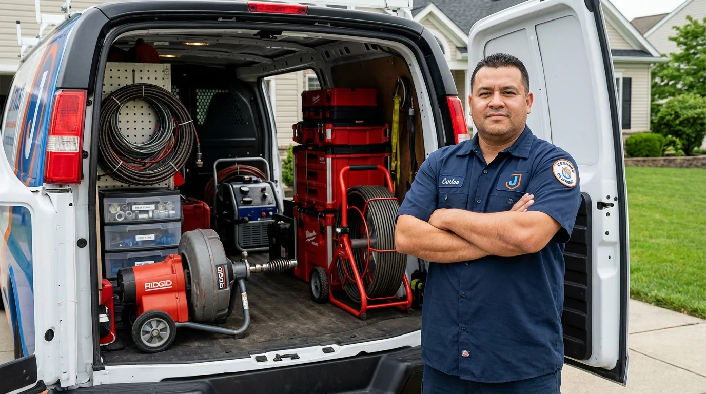 Professional drain cleaning equipment and Johns Plumbing LLC plumber in Cave Junction